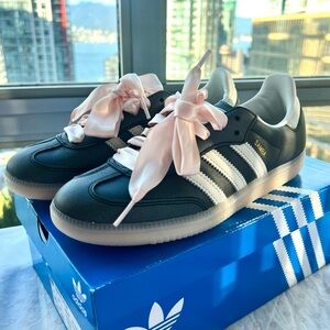 Adidas Samba Black Wonder Quartz Ribbon Laces - Size 7